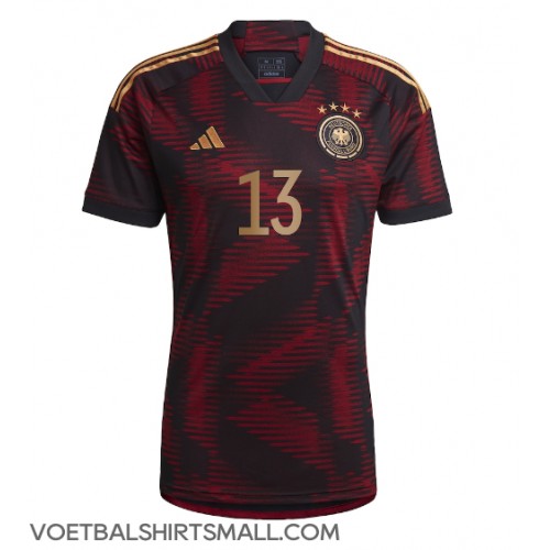 Duitsland Thomas Muller #13 Voetbalkleding Uitshirt WK 2022 Korte Mouwen